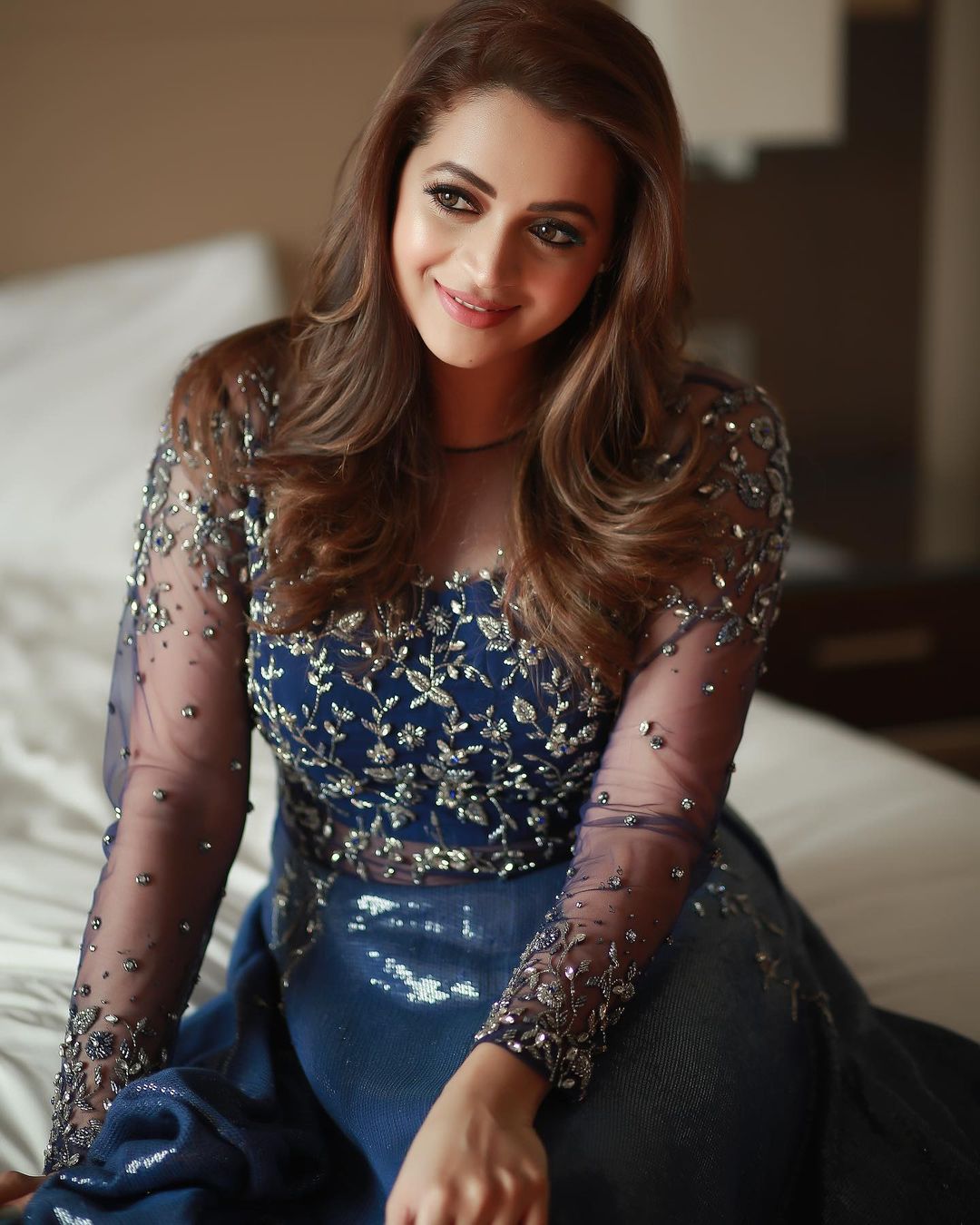 Bhavana Menon Beautiful Latest Photoshoot In Blue Dress